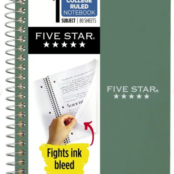 Spiral Notebook, College Ruled Paper, 7" X 4-3/8", Personal Size, 100pgs, (10) - Picture 1 of 1